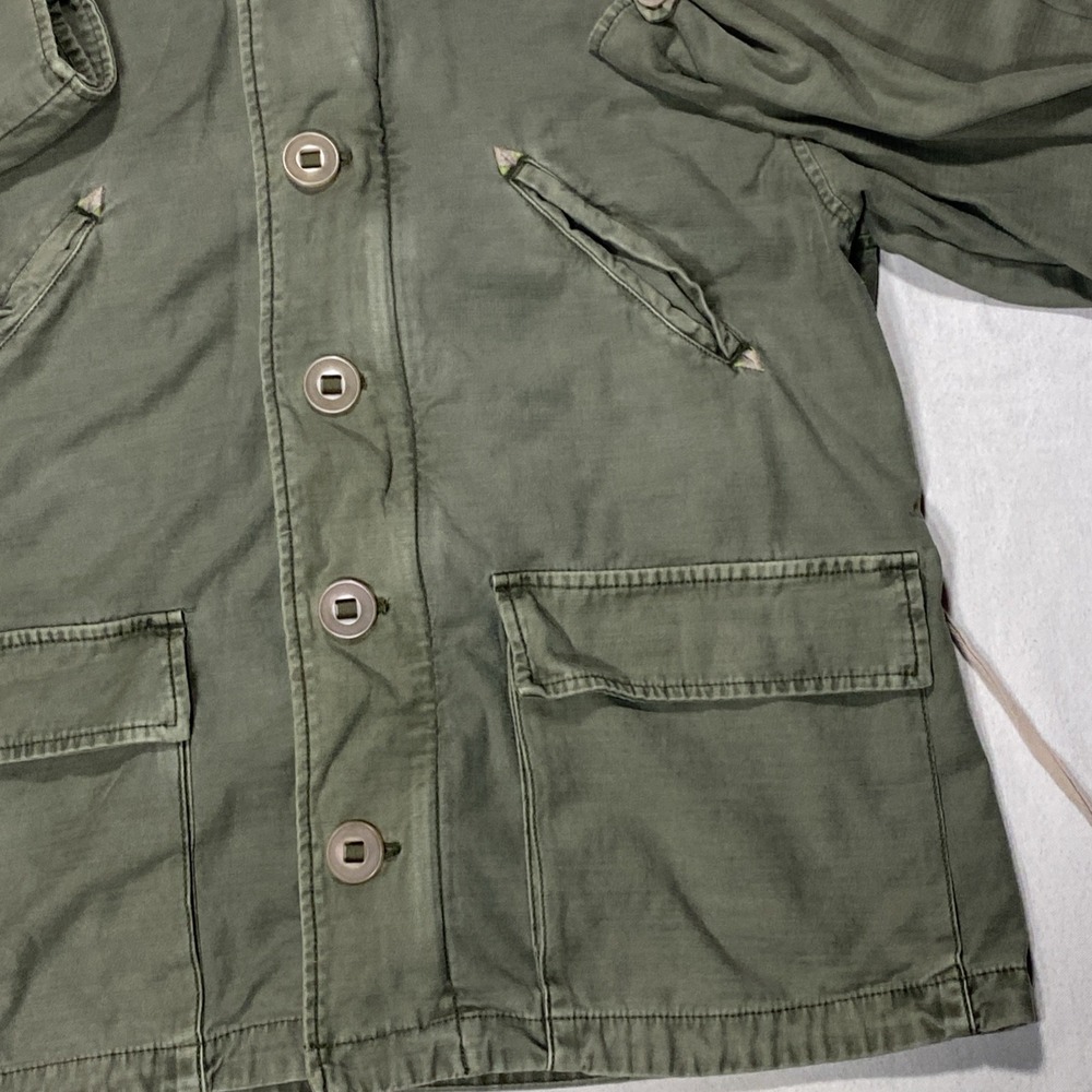 Free People Joshua Tree Utility Military Style Hooded Cotton Jacket Moss sz Sm - Picture 6 of 16